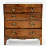 A GEORGE IV MAHOGANY CHEST OF DRAWERS, 102CM H; 92 X 42CM