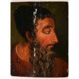 NORTHERN EUROPEAN SCHOOL, HEAD OF A BEARDED MAN, OIL ON PANEL, 21 X 16CM , UNFRAMED