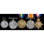 WORLD WAR ONE, GROUP OF FOUR, 1914-15 STAR, BRITISH WAR MEDAL, VICTORY MEDAL AND ROYAL NAVAL LONG