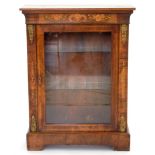 A VICTORIAN WALNUT AND MARQUETRY GILTMETAL MOUNTED PIER CABINET, 108CM H; 82 X 34CM