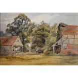 MARIAN EDWARDS ASWA, ELLEN'S FARM NEAR RUDGWICK SUSSEX, SIGNED, WATERCOLOUR, 35 X 52CM