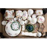 A COLLECTION OF ROYAL CROWN DERBY DERBY POSIES PATTERN TRINKET WARE AND OTHER ORNAMENTAL CERAMICS,