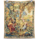 MACHINE TAPESTRY. CLASSICAL SCENE WITH FIGURES, 162 X 130CM, UNFRAMED AND ANOTHER, SIMILAR, 47 X