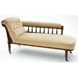 A VICTORIAN CARVED MAHOGANY CHAISE LONGUE, 175CM L
