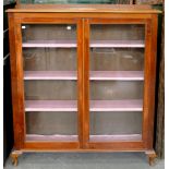 A MAHOGANY GLAZED BOOKCASE, EARLY 20TH C, 126CM H; 113 X 28CM