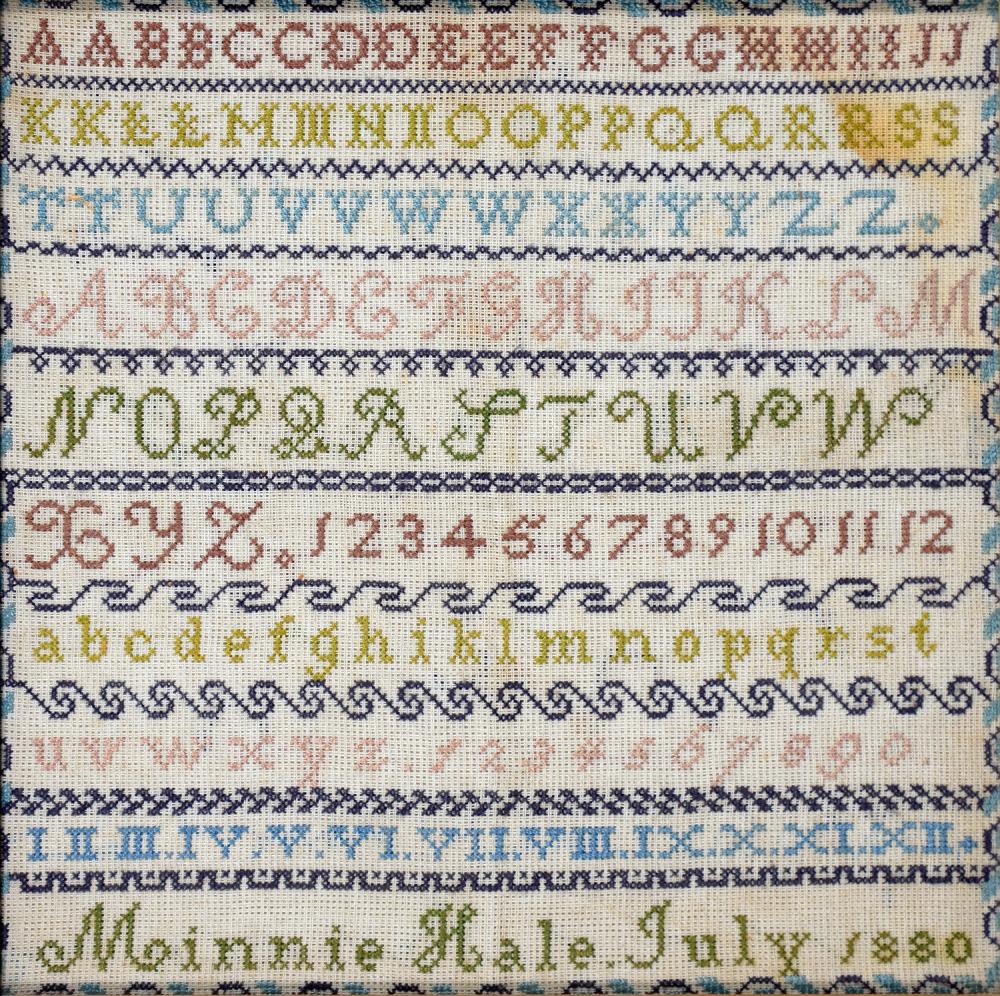 A VICTORIAN LINEN SAMPLER, WORKED BY S M ROBINSON AGED 11, 1864, 38 X 29CM AND ANOTHER, WORKED BY - Bild 2 aus 2