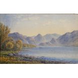 W. LONGMIRE, DERWENT WATER, SIGNED, WATERCOLOUR, 24 X 37CM