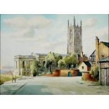 JOHN GRACEY, DERBY CATHEDRAL, SIGNED, WATERCOLOUR, 40 X 54CM