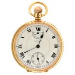 A 9CT GOLD KEYLESS LEVER WATCH, DIAL, 48 MM DIAM, INSCRIBED WALTHAM USA, BIRMINGHAM 1930++DIAL IN