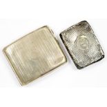 TWO GEORGE V SILVER CIGARETTE CASES, 10 X 9 CM AND 8.5 X 6.5 CM, BIRMINGHAM 1919 AND 1910, 5OZS
