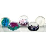 FIVE PAPERWEIGHTS, SELKIRK FRIENDSHIP 2004, 8.5CM DIAM, CAITHNESS PRIDE & BEAUTY, 9CM APPROX,