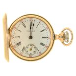 A WALTHAM HUNTING CASED GOLD LADY'S WATCH, CASE NUMBERED 836897, 3.3 CM DIAMETER, 30G++NO MARKS IN