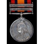 ANGLO BOER WAR, QUEEN'S SOUTH AFRICA MEDAL, TWO CLASPS, CAPE COLONY AND ORANGE FREE STATE 732 3RD CL