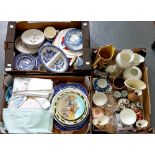 MISCELLANEOUS CERAMICS, INCLUDING BLUE AND WHITE DINNER WARE, ETC