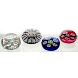 FOUR PERTHSHIRE PAPERWEIGHTS, 7.5CM AND SMALLER,