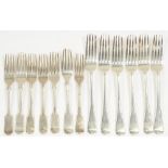 MISCELLANEOUS SILVER FORKS, VICTORIAN AND LATER, 24OZS 5DWTS++GOOD CONDITION