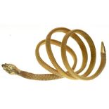 A SILVER GILT SNAKE BRACELET, MARKED 935 ++WITH LIGHT WEAR CONSISTENT WITH AGE