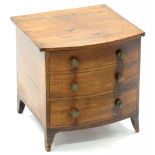 A VICTORIAN MAHOGANY BOW FRONTED COMMODE ADAPTED AS A COAL BOX, 44CM H
