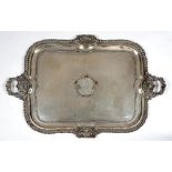 A SHEFFIELD PLATE TEA TRAY, 76 CM W, C1830