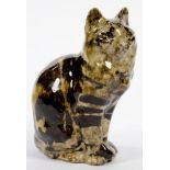 A DAVID WINSTANLEY MODEL OF A GLASS EYED TABBY CAT, 30CM H, PAINTED MARK