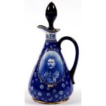 WHISKY JUG. A JAMES WATSON & CO LIMITED, DUNDEE BLUE PRINTED EARTHENWARE CENTENNIAL COMMEMORATIVE
