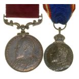 MEDALS, PAIR, ROYAL VICTORIAN MEDAL, EV II, SILVER AND ARMY LONG SERVICE AND GOOD CONDUCT MEDAL EVII