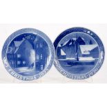 TWO ROYAL COPENHAGEN CHRISTMAS PLATES - 1925 AND 1926, 18CM D, PRINTED AND PAINTED MARKS