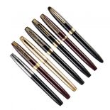 SEVEN SHAEFFER FOUNTAIN PENS one gold plated++As a lot in good overall condition