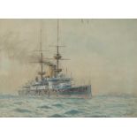 WILLIAM MINSHALL BIRCHALL (1884-1941) THE VICTOR OF NARVIK HMS "WARSPITE" signed, dated 1940 and