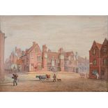GEORGE ROBERTSON (1776-1833) PLUMPTRE HOSPITAL NOTTINGHAM signed and dated 1823, watercolour, laid