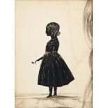 ENGLISH PROFILIST, C1845 SILHOUETTE OF ELIZABETH CUTBUSH (1838-1870) cut paper, ink and gold with