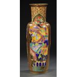A WEDGWOOD FLAME FAIRYLAND LUSTRE VASE DESIGNED BY DAISY MAKEIG-JONES, C1920 decorated with the