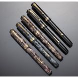 FIVE CONWAY STEWART FOUNTAIN PENS, 388++All in good as found, unrestored condition