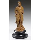 A DOULTON SALT GLAZED BROWN STONEWARE SOLDIER FIGURE OF A FRENCH LEGIONNAIRE, DESIGNED BY LESLIE