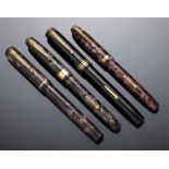 FOUR CONWAY STEWART FOUNTAIN PENS, 27, 55, 84 AND 286++All in as found unrestored condition with