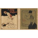 TOM BROWNE, RBA, RI (1872-1910) TWO DESIGNS FOR CHRISTMAS CARDS FOR ANNIE PARES both signed, ink and