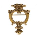 A SCOTTISH VICTORIAN GOLD LUCKENBOOTH BROOCH, C1890 3.4 x 2.4 cm, by Ferguson & McBean, Inverness,