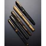 FIVE WATERMAN PENS comprising gold plated, 0552, lacks clip, 503 Ideal (2), one other and two
