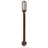 A VICTORIAN ROSEWOOD CISTERN BAROMETER, LPEDRONE 57 LORD ST LIVERPOOL with mercury thermometer,