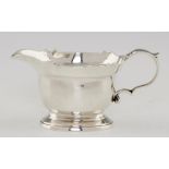 A GEORGE II SILVER PAN TOPPED CREAM BOAT 8cm h, by John Eckfourd II, London 1729, 7ozs 9dwts++