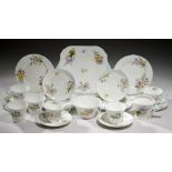 A SHELLEY BONE CHINA TEA SERVICE, SECOND QUARTER 20TH C Wild Flowers pattern, the service