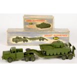 DINKY SUPERTOYS. 651 CENTURION TANK AND 660 TANK TRANSPORTER, BOXED