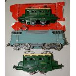 TWO FRENCH HORNBY (HACHETTE) PLASTIC O-GAUGE ELECTRIC LOCOMOTIVES AND A LARGER ALLOY LOCOMOTIVE