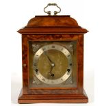A WALNUT EIGHT DAY WESTMINSTER AND WHITTINGTON CHIME MANTEL CLOCK, THE BRASS DIAL INSCRIBED