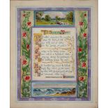 ILLUMINATED ADDRESS. THE BROOK AND THE WAVE (LONGFELLOW), DESIGNED AND EXECUTED BY H. HANCOCKS