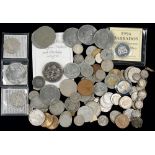 MISCELLANEOUS BRITISH SILVER AND OTHER COINS, VICTORIAN AND LATER