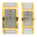 A BURBERRY GOLD PLATED AND STAINLESS STEEL GENTLEMAN'S WRISTWATCH, RECTANGULAR DIAL 18 X 28 MM,