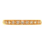 A DIAMOND ETERNITY RING, IN GOLD, UNMARKED, SIZE S, 3G++LIGHT WEAR CONSISTENT WITH AGE
