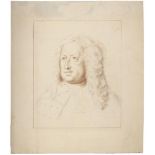 FOLLOWER OF THOMAS HUDSON, PORTRAIT OF GEORGE II, HEAD AND SHOULDERS, 25 X 21.5CM (SHEET),