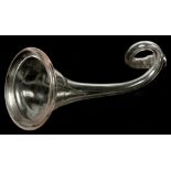 AN UNUSUAL EARLY 19TH C ENGLISH GLASS MAKER'S BUGLE FRIGGER, 23.5CM L, C1800